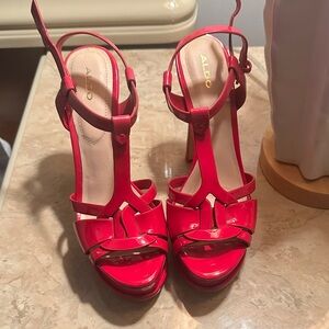 ALDO Vibrant Red Strappy Heels